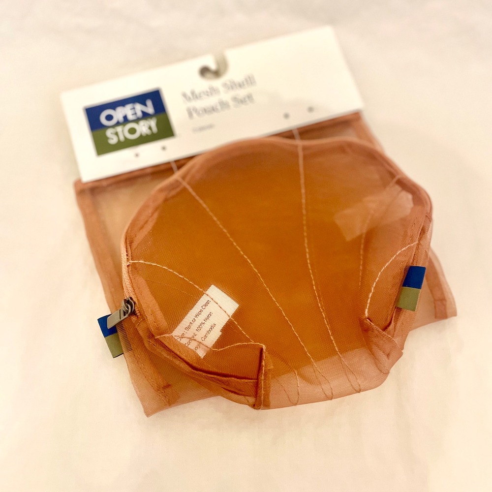Open Story 2pk Mesh Shell Pouch Packing Bag Set Copper Rose Travel Organizer